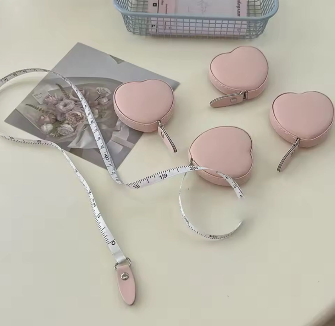 Cute Heart Shape Measuring Tape, Portable Soft Leather Measuring Tape, Mini Ruler for Body Measuring Tool Cute Heart Shape Measuring Tape, Portable Soft Leather Measuring Tape, Mini Ruler for Body Measuring Tool